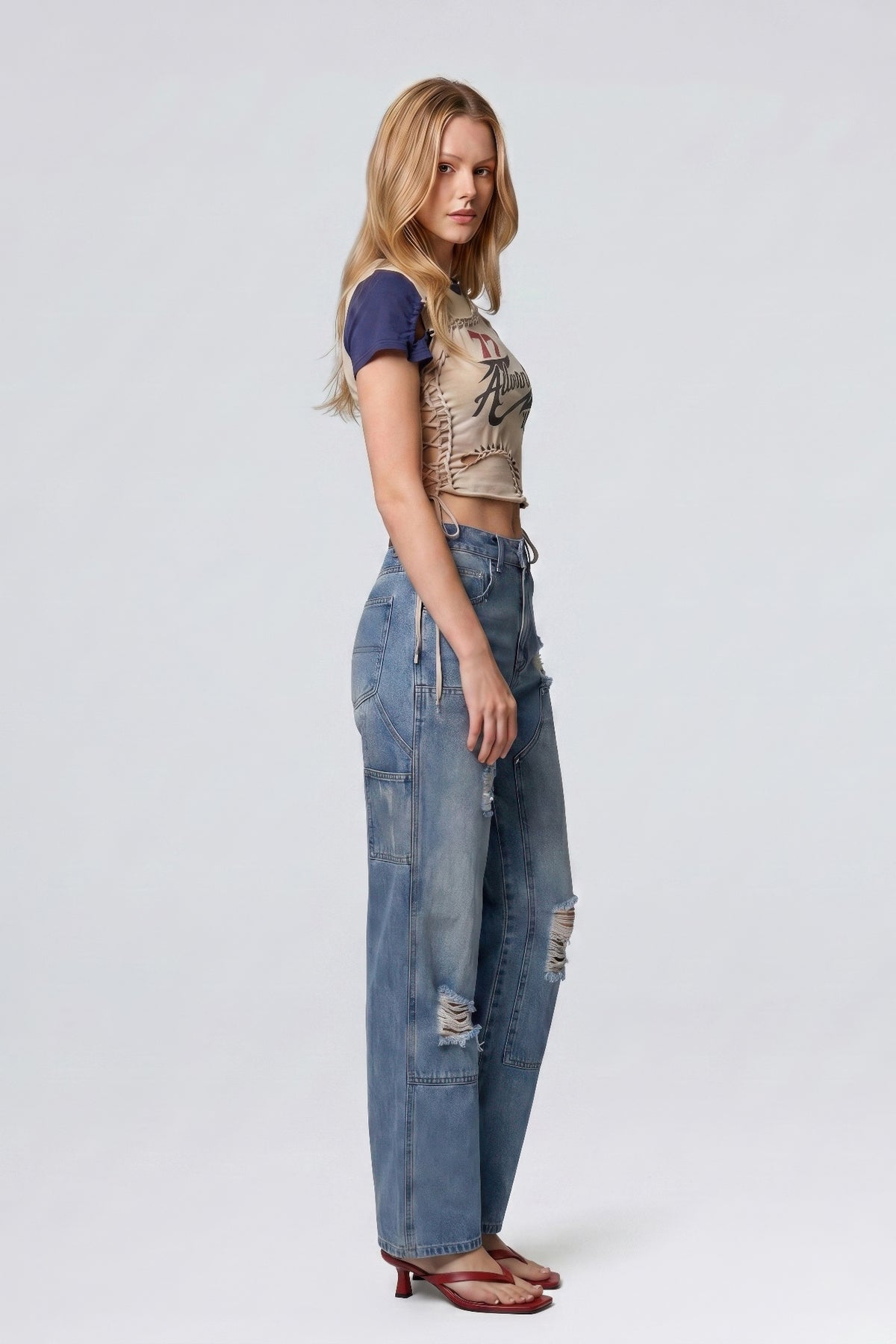 Varsity Renegade Lace-up Graphic Tee For Women