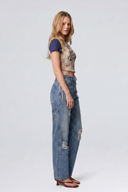 Varsity Renegade Lace-up Graphic Tee For Women
