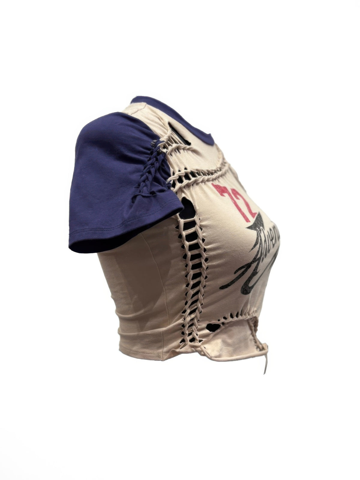 Varsity Renegade Lace-up Graphic Tee For Women