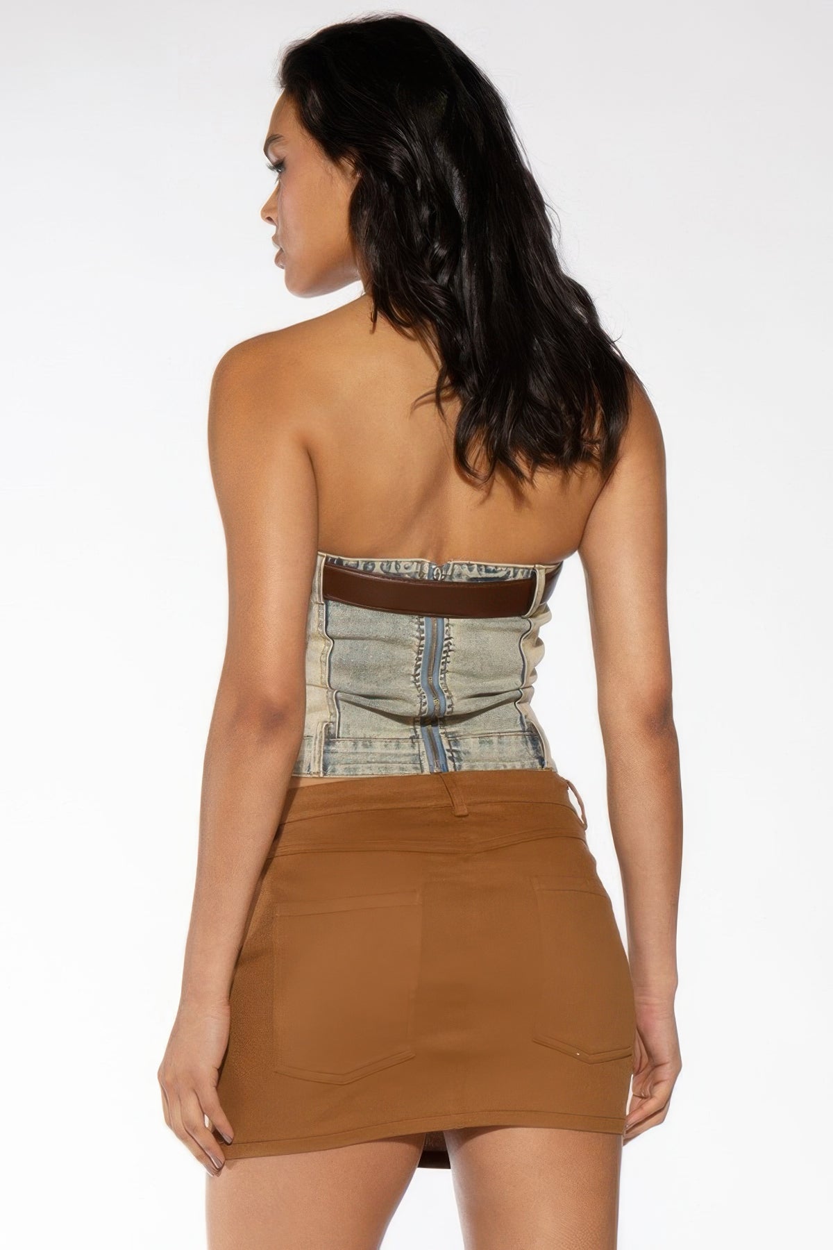 Western Embroidered Twill Mini Skirt For Women