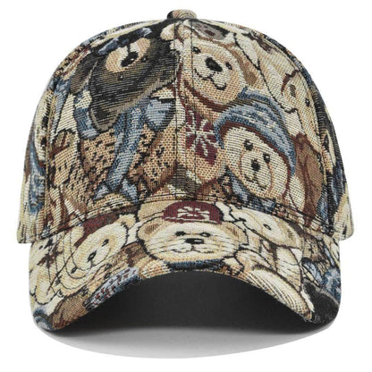 Korean Version Of Bear Baseball Cap Dog Printed Casual MuddyStock