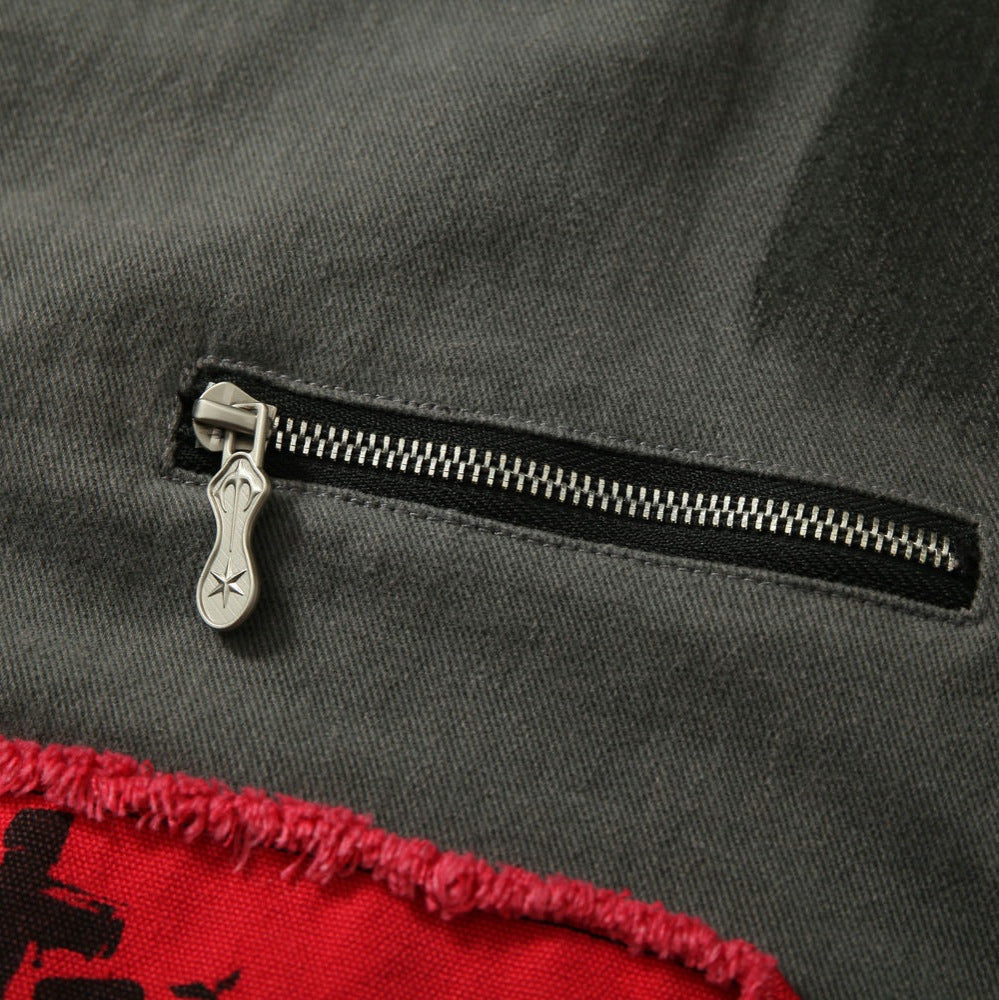 Real Shot American Retro Red And Black Patch Detroit Jacket For Men All Products