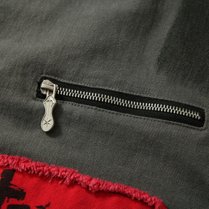 Real Shot American Retro Red And Black Patch Detroit Jacket For Men All Products