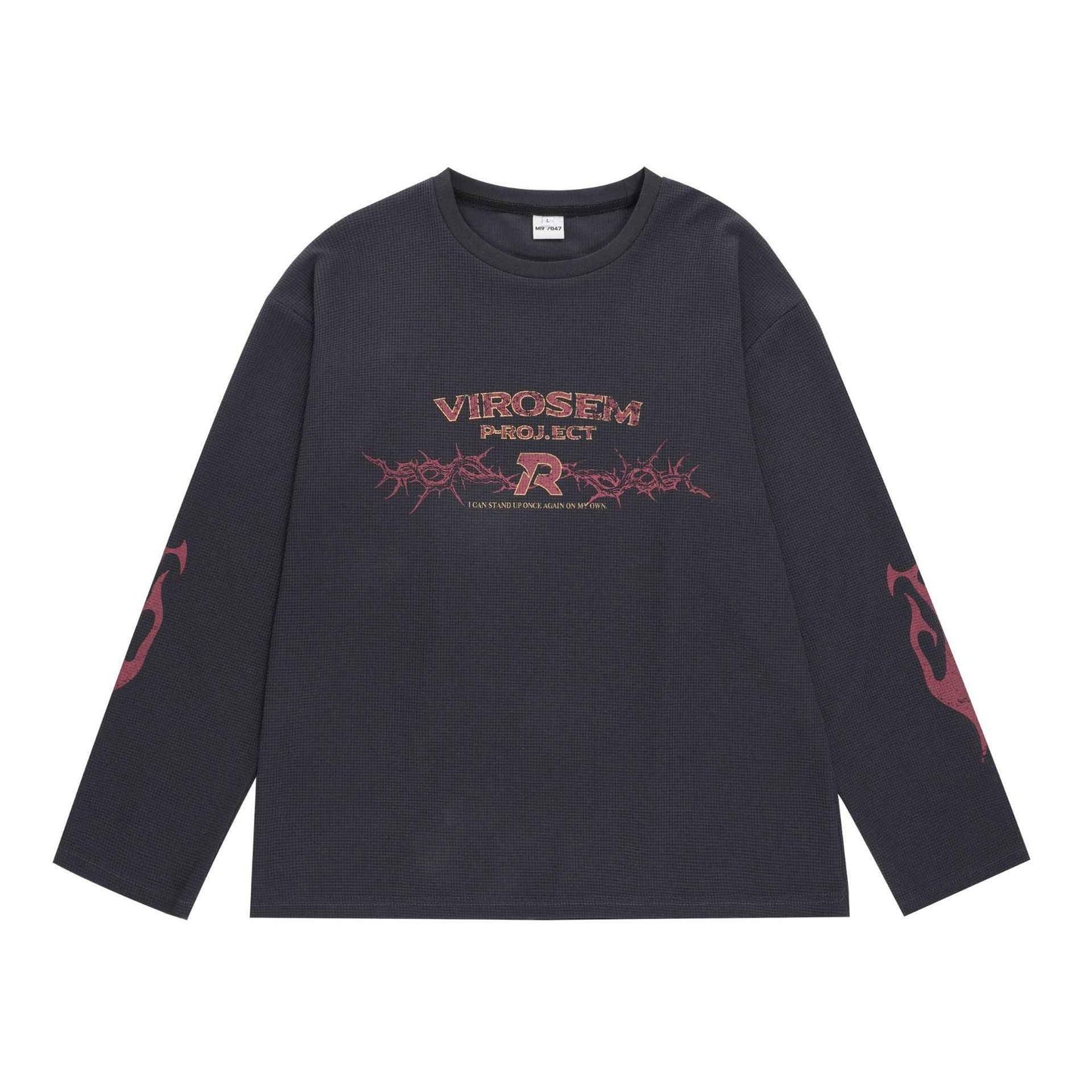 American Vintage Street Long-sleeved T-shirt For Women Dark Gray null