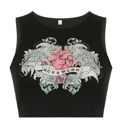 Printed Vest For Women Black MuddyStock