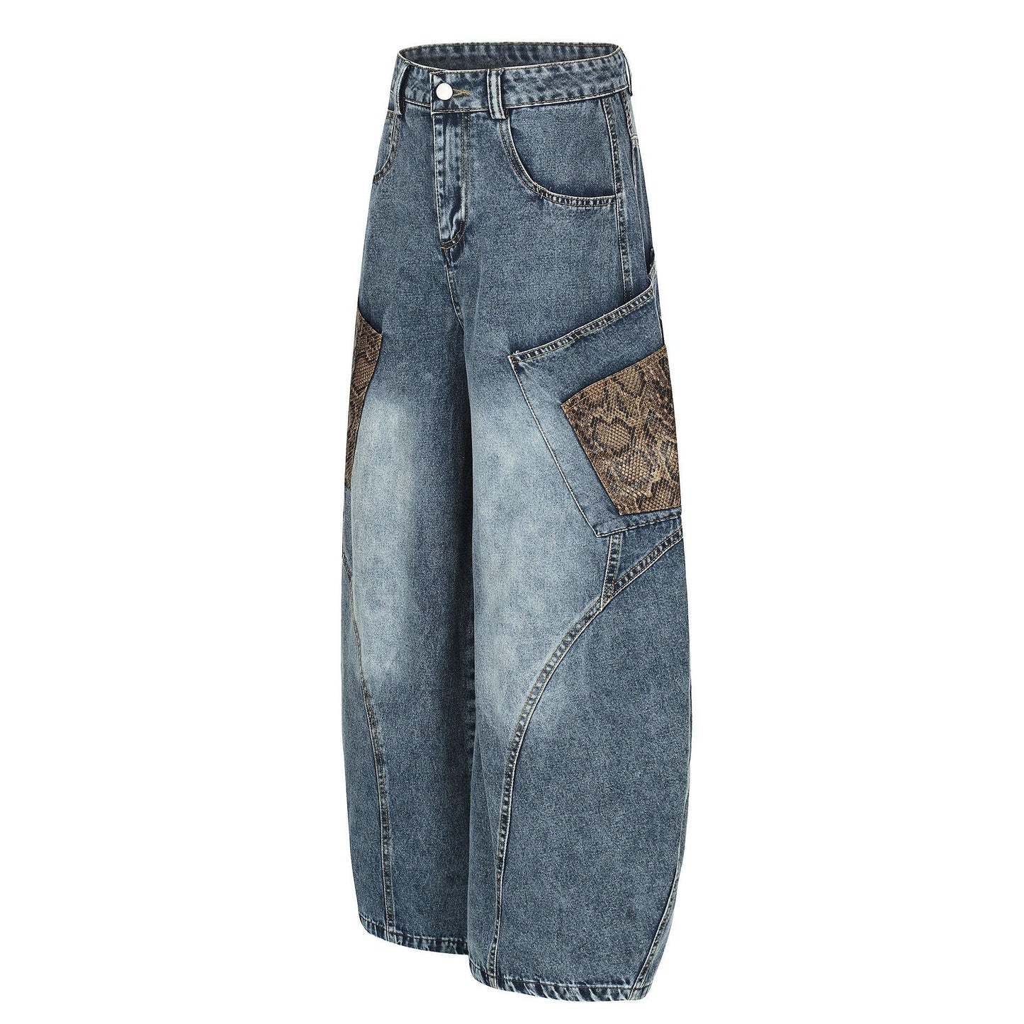 Men's Retro Washed Loose Wide Leg Jeans All Products