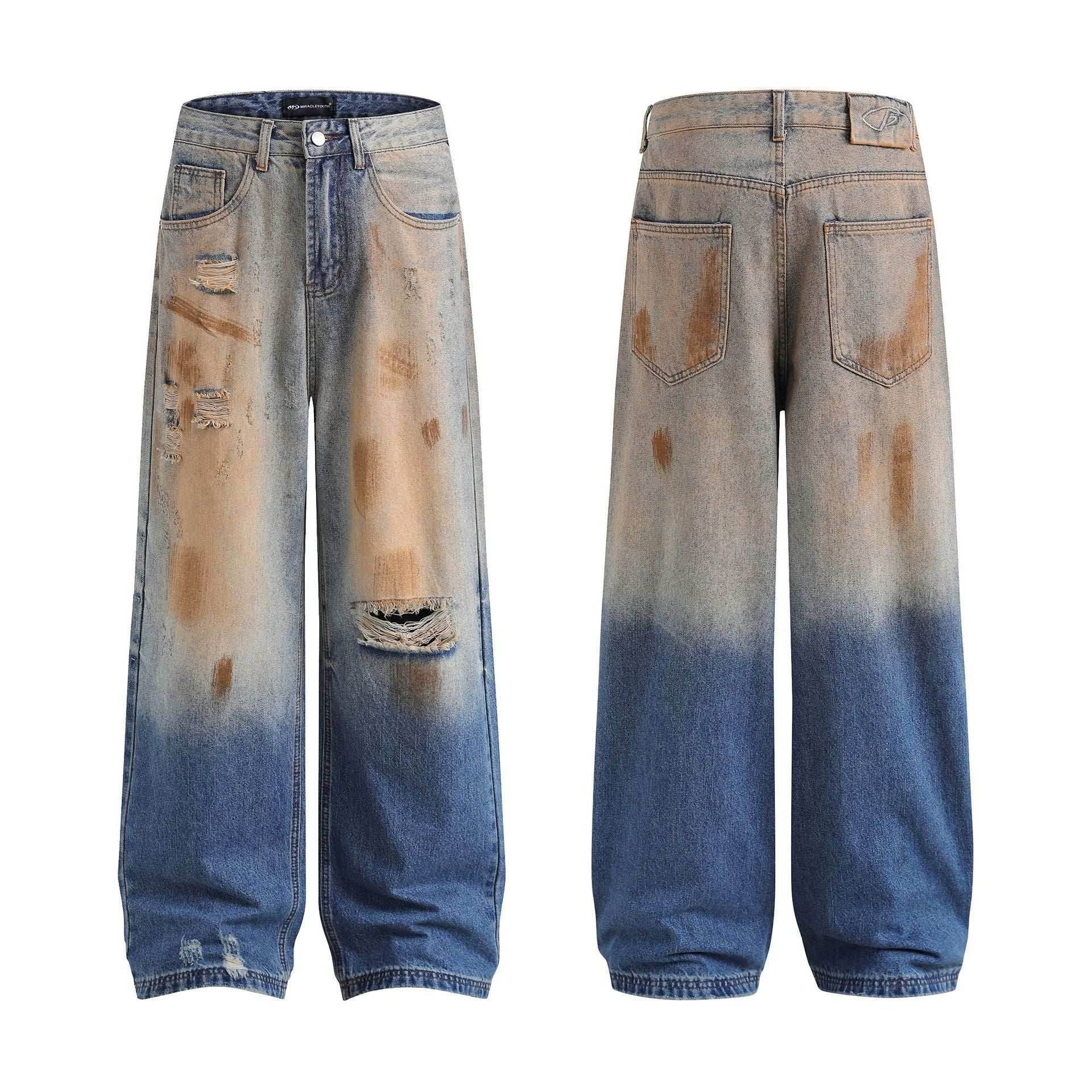 Vintage Ripped Jeans Washed Jeans MuddyStock