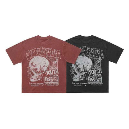 Printed Street Design Loose T-shirtFor Men null