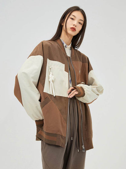 Trendy Jacket With Contrast Color Stitching For Women MuddyStock