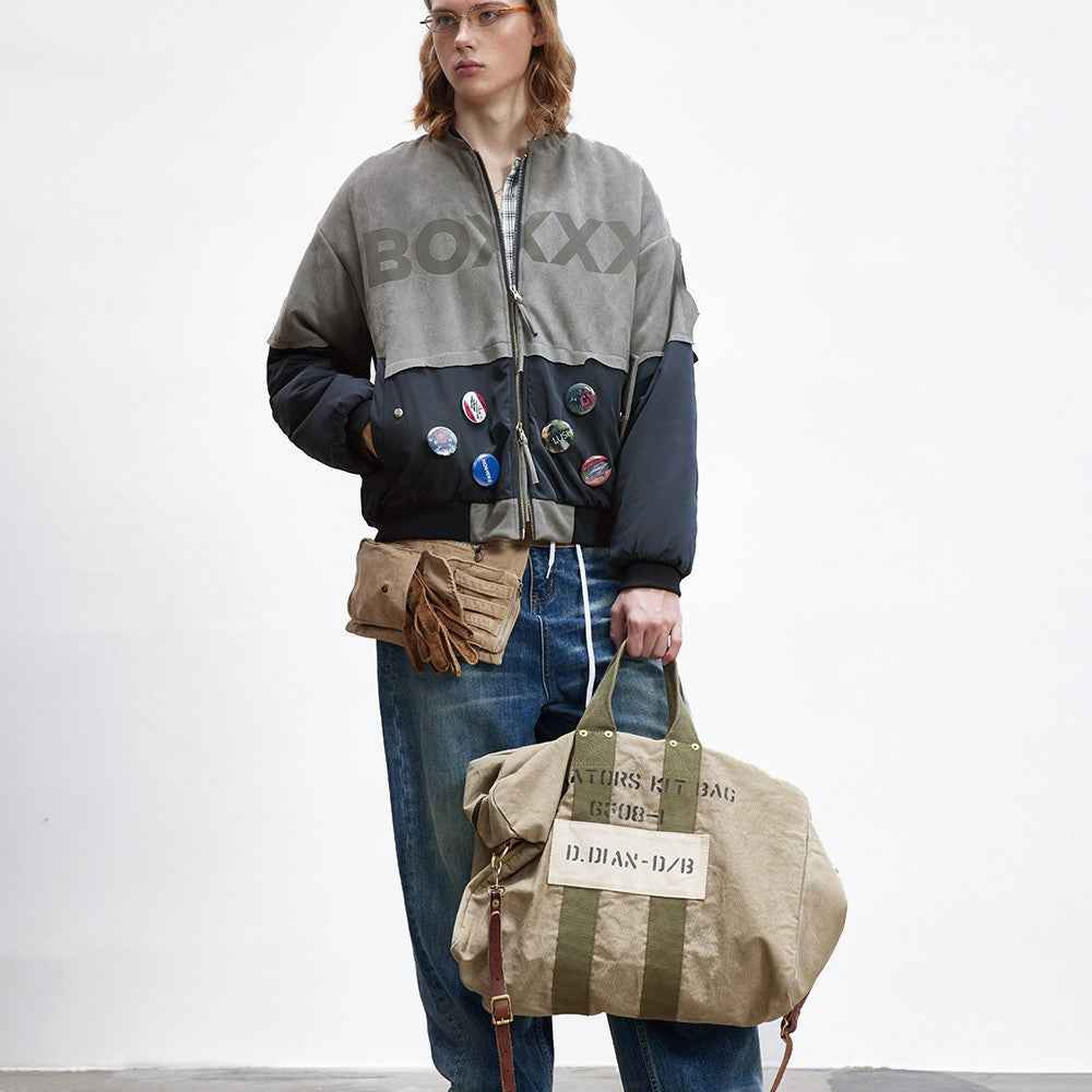 Badge Decoration Double-headed Zipper Baseball Jacket For Men And Women MuddyStock