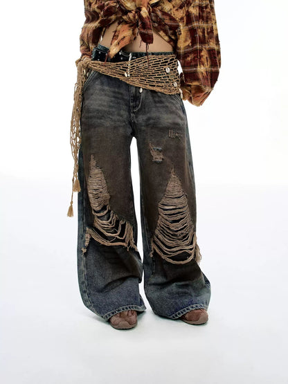 American-style Vintage Women's Workwear Wide-leg Casual Pants