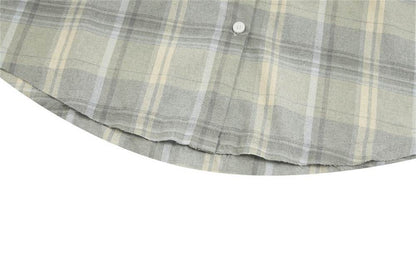 Loose Plaid Long Sleeve Shirt For Women MuddyStock