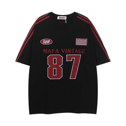 Printed Cotton T-shirt For Women Black MuddyStock