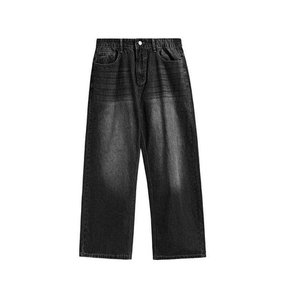 INF Men's Street Retro Wide Leg Jeans Black And Gray MuddyStock