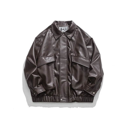 Retro Street Lapel Jacket For Men And Women Brown M MuddyStock