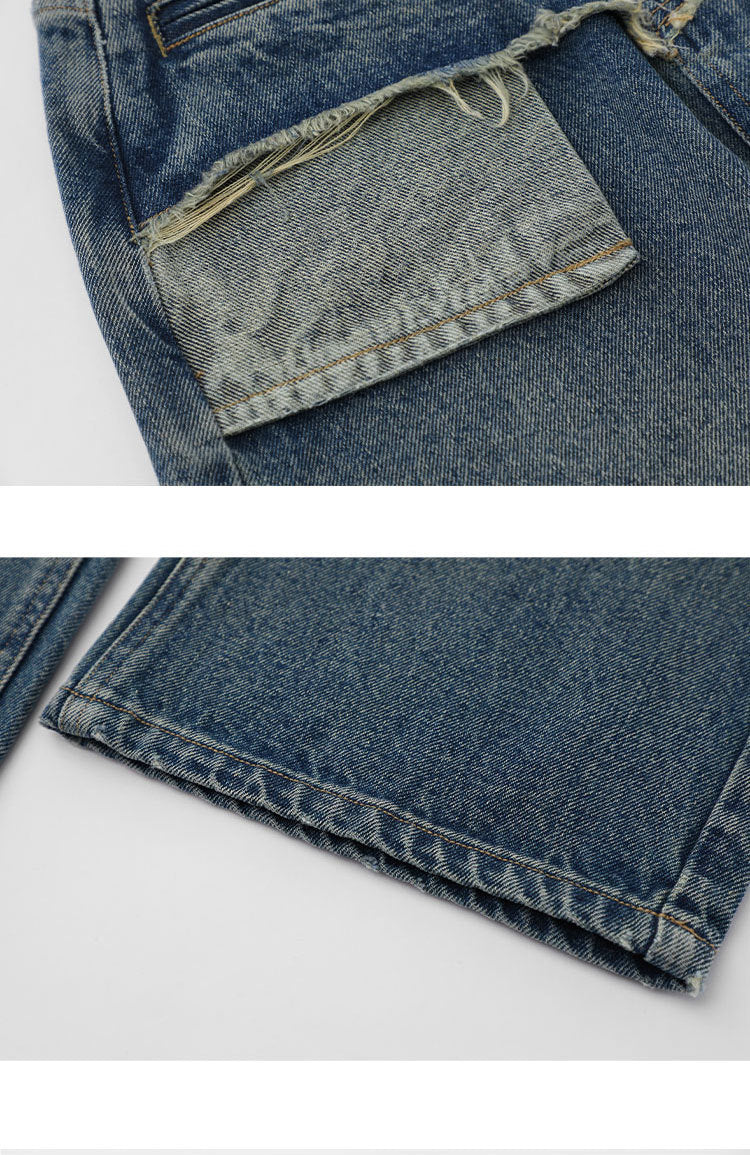 Retro Distressed Straight Jeans For Women All Products
