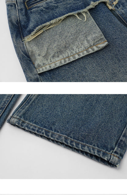 Retro Distressed Straight Jeans For Women All Products