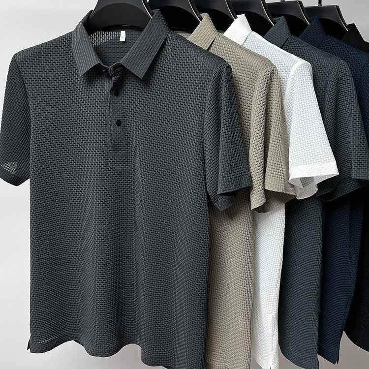 Mesh Ice Silk Short Sleeve T-shirt Mens Clothing MuddyStock