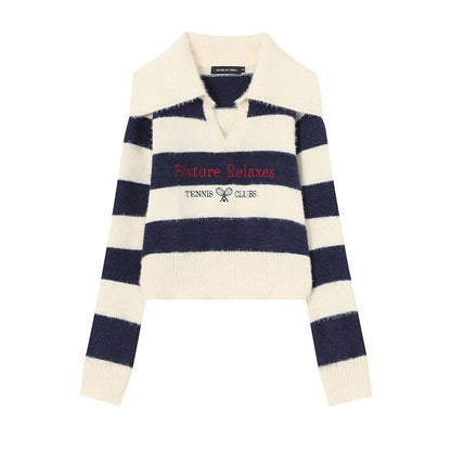 Striped Short Style Sweater For Women All Products