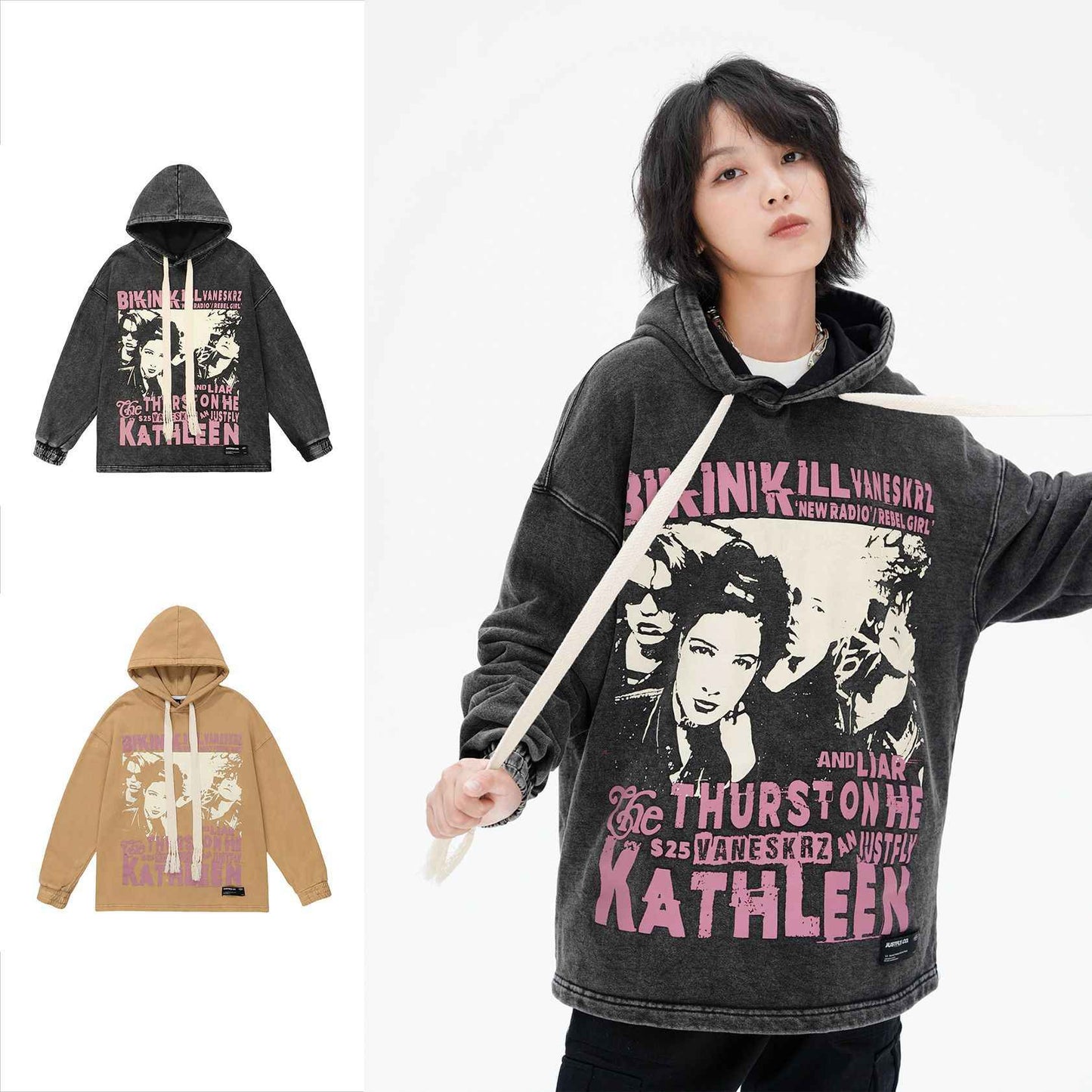 American Retro Trend Character Hooded Sweater MuddyStock