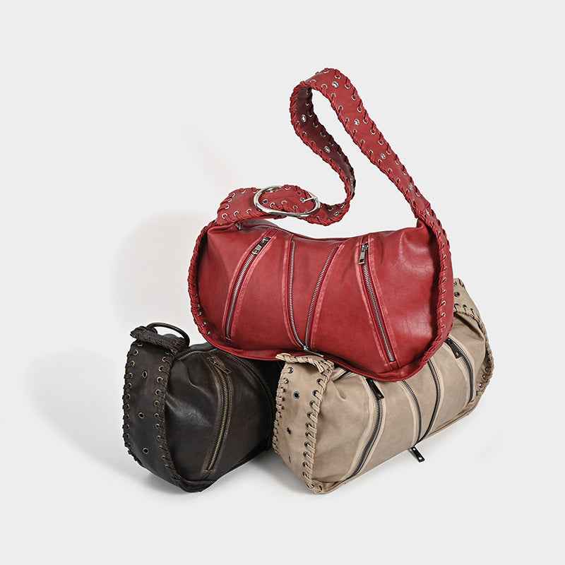 Vintage Weave New Niche Design Large Capacity Commuter Shoulder Bag MuddyStock