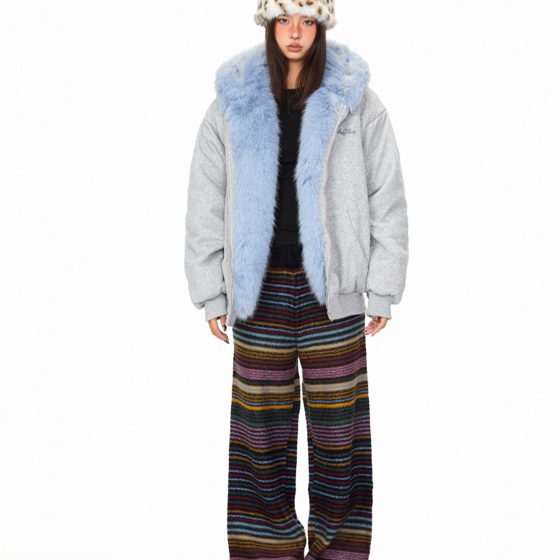Hooded American High Street Loose Thickened Warm Jacket For Women