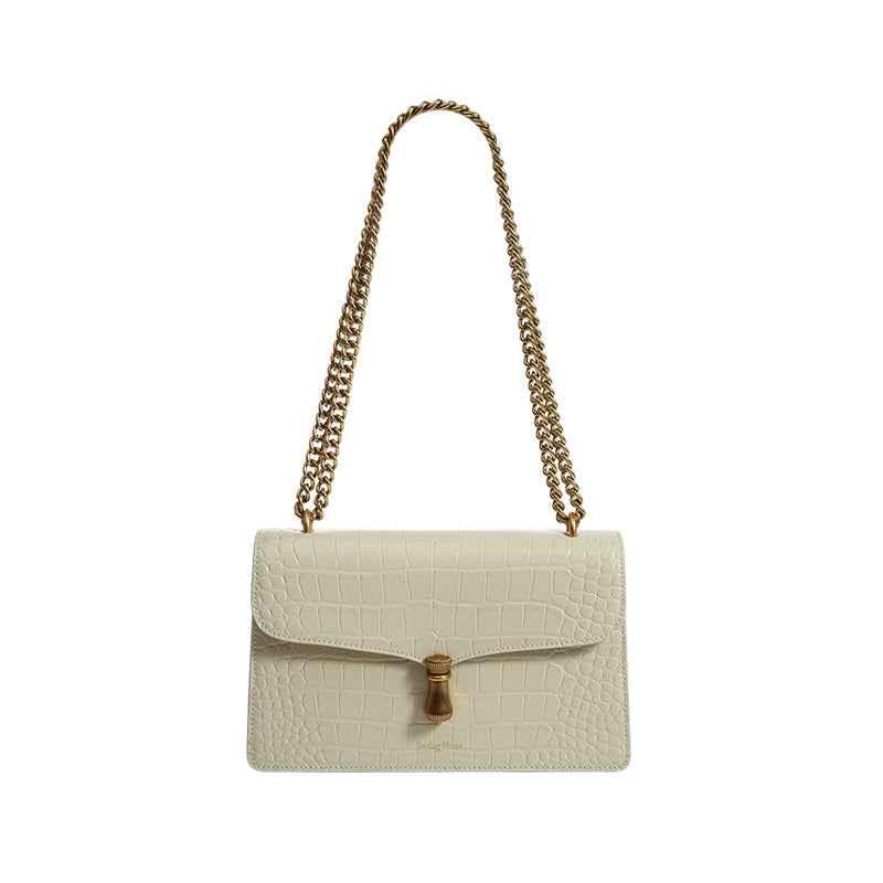 Niche Leather Women's One-shoulder Messenger Chain Bag Beige null