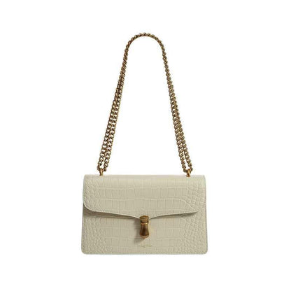 Niche Leather Women's One-shoulder Messenger Chain Bag Beige null