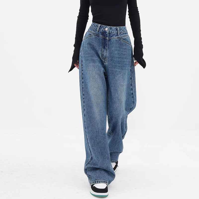 Women's Autumn Niche Loose Wide Leg Leisure Jeans MuddyStock