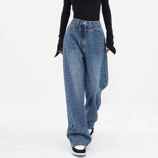 Women's Autumn Niche Loose Wide Leg Leisure Jeans MuddyStock