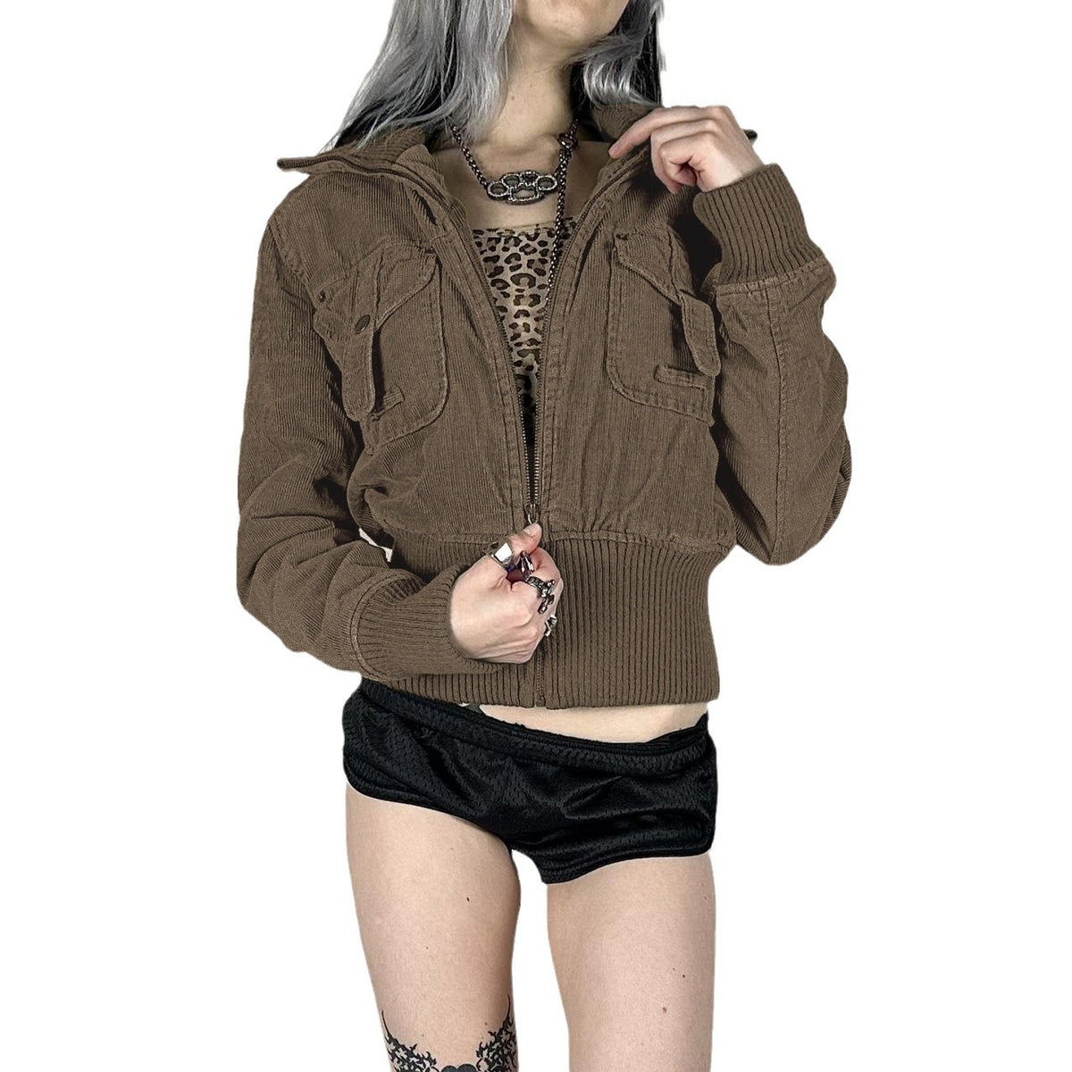 Autumn Corduroy Thread Stitching Jacket Versatile Casual Coat All Products