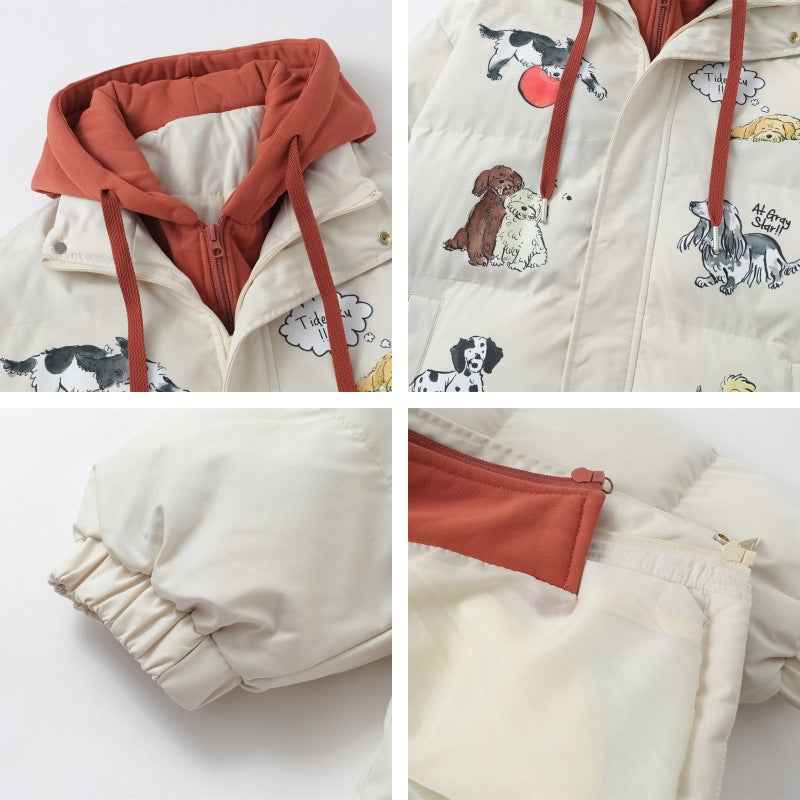 Puppy Fake Two-piece Hooded Jacket Men And Women MuddyStock