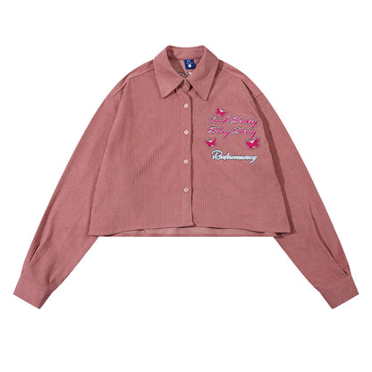 Letter Butterfly Loose Cool Shirt For Women FY5863 Pink