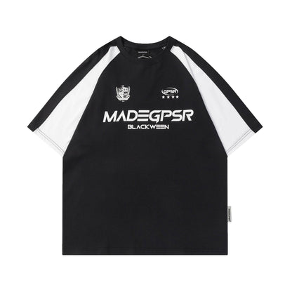 New Real Shot American Street Fashion Short Sleeve T-shirt For Men And Women Royal Blue MuddyStock