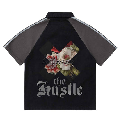 American High Street Floral Short-sleeved T-shirt For Men Black NZKS107 SUCK null