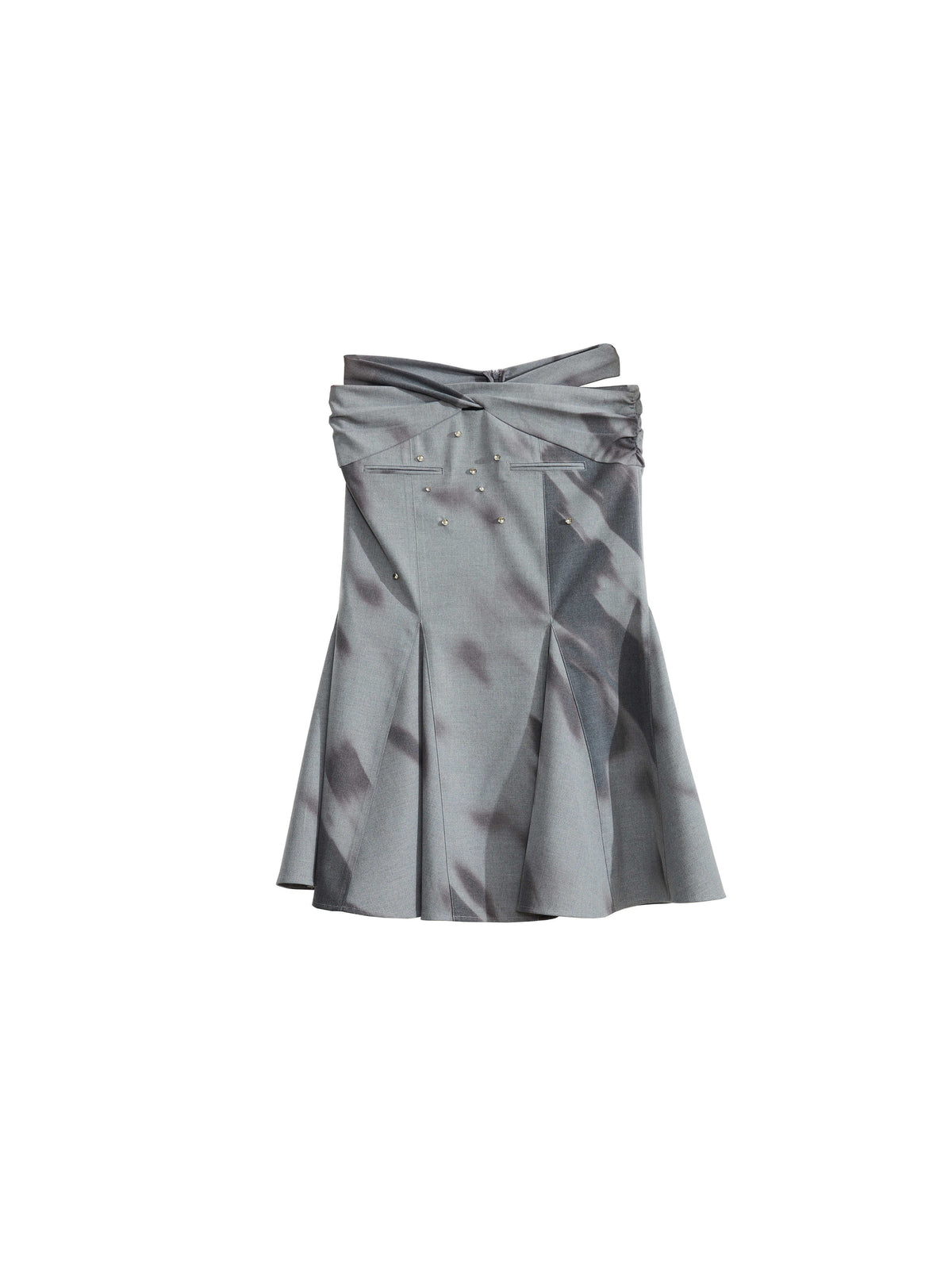 Printed Punk Girl Hollow Skirt For Women Grey All Products