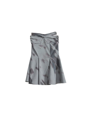 Printed Punk Girl Hollow Skirt For Women Grey All Products