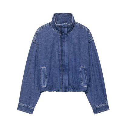 Early Autumn Casual All Match Denim Jacket Coat Blue All Products