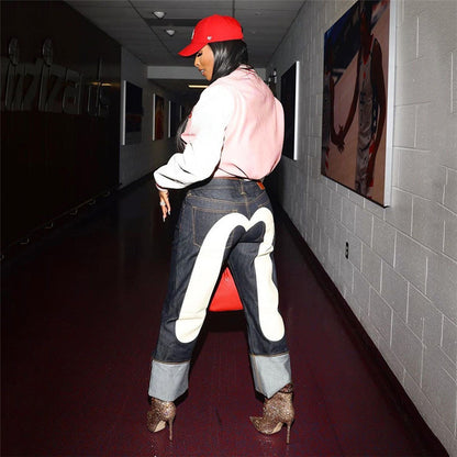 Embroidery Fit Patchwork Jacket For Women MuddyStock