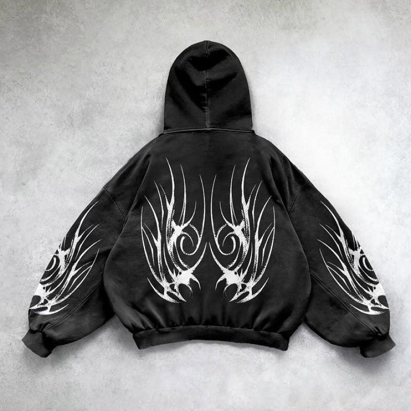 Gothic Punk Graphic Print Oversized Hoodie For Men And Women All Products