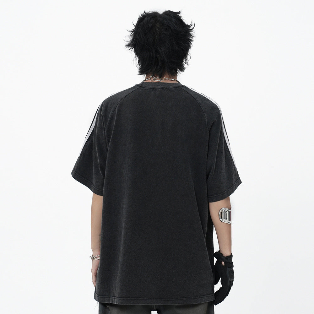 Men's Letter Embroidered Short-sleeved T-shirt