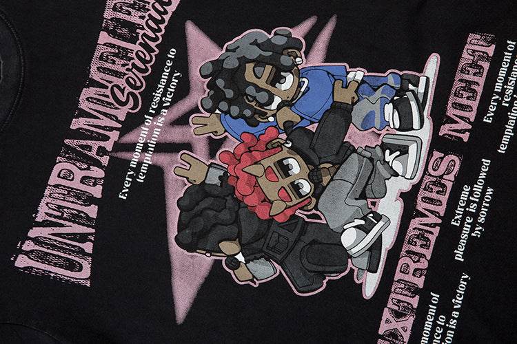 Cartoon Five-pointed Star Printed Short Sleeve For Men And Women MuddyStock
