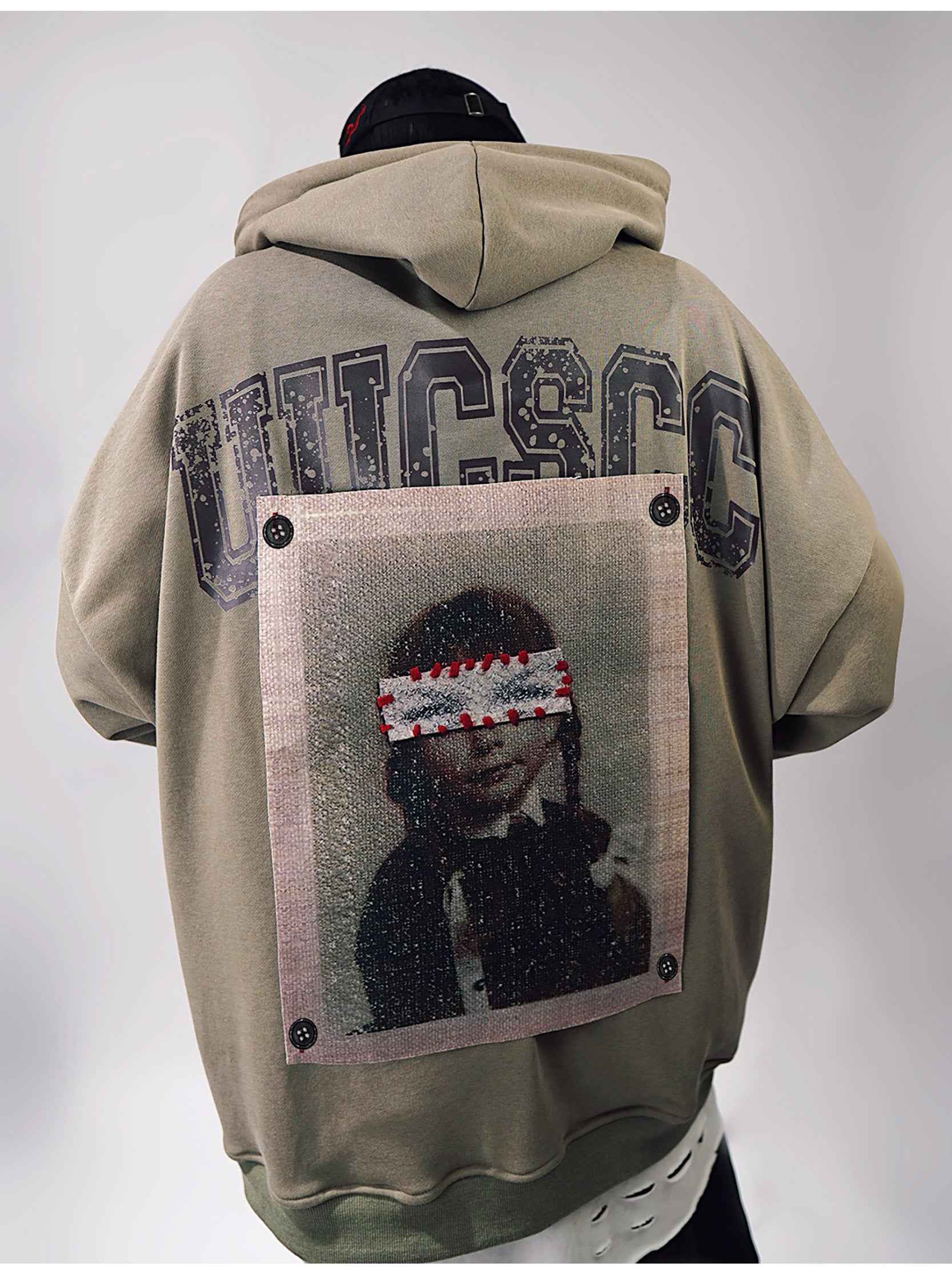 American High Street Patch Printed Fashion Brand Hooded Sweater MuddyStock