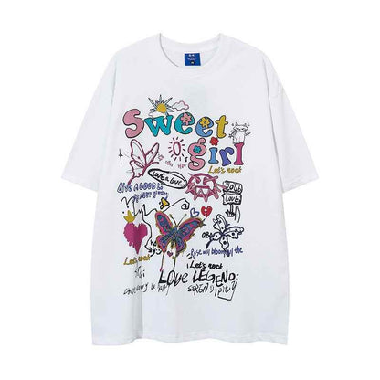 Butterfly Graffiti Printing Short Sleeve For Men And Women MuddyStock