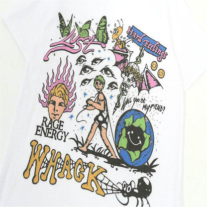 Vintage Abstract Print Short Sleeve For Men And Women MuddyStock
