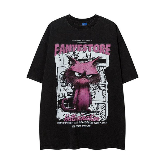 Fashion Cartoon Print Short Sleeve For Men And Women MuddyStock