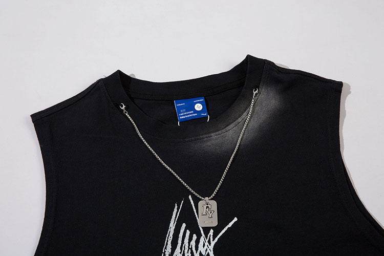 Five-pointed Star Graffiti Necklace Vest For Men And Women MuddyStock