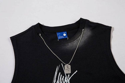 Five-pointed Star Graffiti Necklace Vest For Men And Women MuddyStock