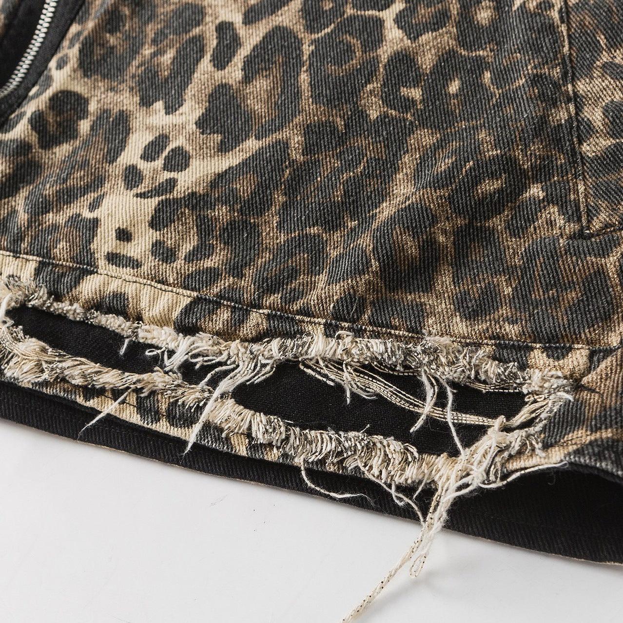 Vintage Leopard Print Jacket For Women null