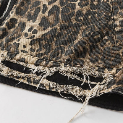 Vintage Leopard Print Jacket For Women null